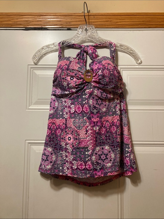 Lascana For Venus Other - Venus Pink & Purple Patterned Tankini Swim Top 10